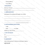 Anställningsintyg A4, sida 2 av 5 med textfält, tabell och underskrift