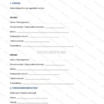 A4-dokument: bilköpebrev, sida 1 av 5, med text och ifyllnadsfält för köpeavtal och underskrifter