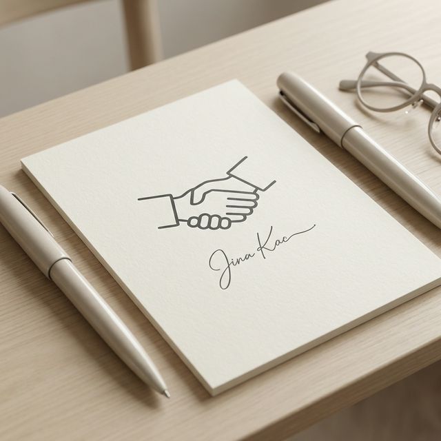 Jobbsökande på intervju, handslag mellan kandidat och arbetsgivare vid skrivbord