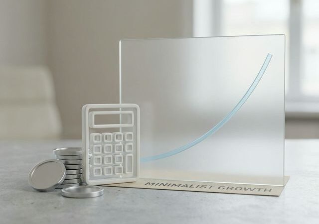 Blogg om ekonomi: bärbar dator med finansdiagram, räknare, papper och mynt på skrivbord