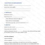 Sida 2/4 av ett deltidsanställningsavtal på A4, skalad bild med text och rubriker