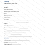 Första sidan av ett fordonsköpeavtal på A4, text och fält för köpare, säljare och fordonets uppgifter