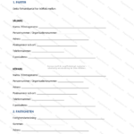 Förhandsavtal för fastighetsköp, A4-dokument sida 1 av 4 med tryckt text och utrymme för underskrifter