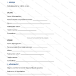 Första sidan av ett köpeavtal på A4 med text, rubriker och underskriftsfält