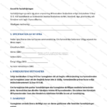 Andra sidan av ett A4-meddelande om hyreshöjning, tryckt dokument med text och tabell