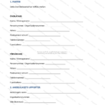 Första sidan av ett A4-formulär för överlåtelse av andel i andelslag