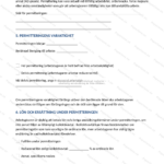 Andra sidan av ett A4-dokument med permitteringsmeddelande, tryckt text på vitt papper.