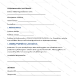 Andra sidan av praktikavtal i A4-format med textavsnitt, rubriker och signeringsfält