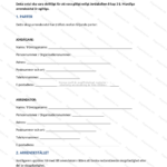 Första sidan av ett skogsarrendeavtal i A4-format med rubrik, text och plats för underskrifter