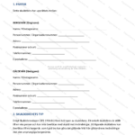 Första sidan av ett A4-skuldebrev, skriftligt dokument med tryckt text, underskrift och stämpel