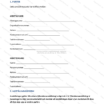 Första sidan av ett tillsvidareanställningsavtal i A4-format, textdokument med rubriker och underskriftsfält