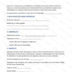 Andra sidan av ett timanställningsavtal i A4-format, utskrivet dokument med text och signaturfält