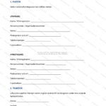 Första sidan av ett traktoruthyrningsavtal i A4-format med text och underskriftsfält