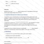 Tredje sidan av ett A4-transportavtal med tryckt text och rubriker